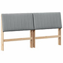 vidaXL Kárpitozott fejtámla Világosszürke 200 cm Tömör fenyőfa