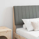 vidaXL Kárpitozott fejtámla Sötétszürke 200 cm Tömör fenyőfa