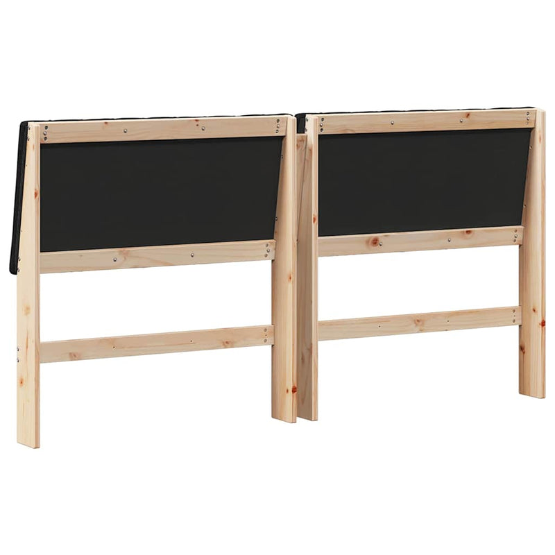 vidaXL Kárpitozott fejtámla Fekete 200 cm Tömör fenyőfa