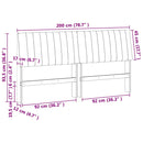 vidaXL Kárpitozott fejtámla Fekete 200 cm Tömör fenyőfa