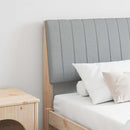 vidaXL Kárpitozott fejtámla Világosszürke 180 cm Tömör fenyőfa