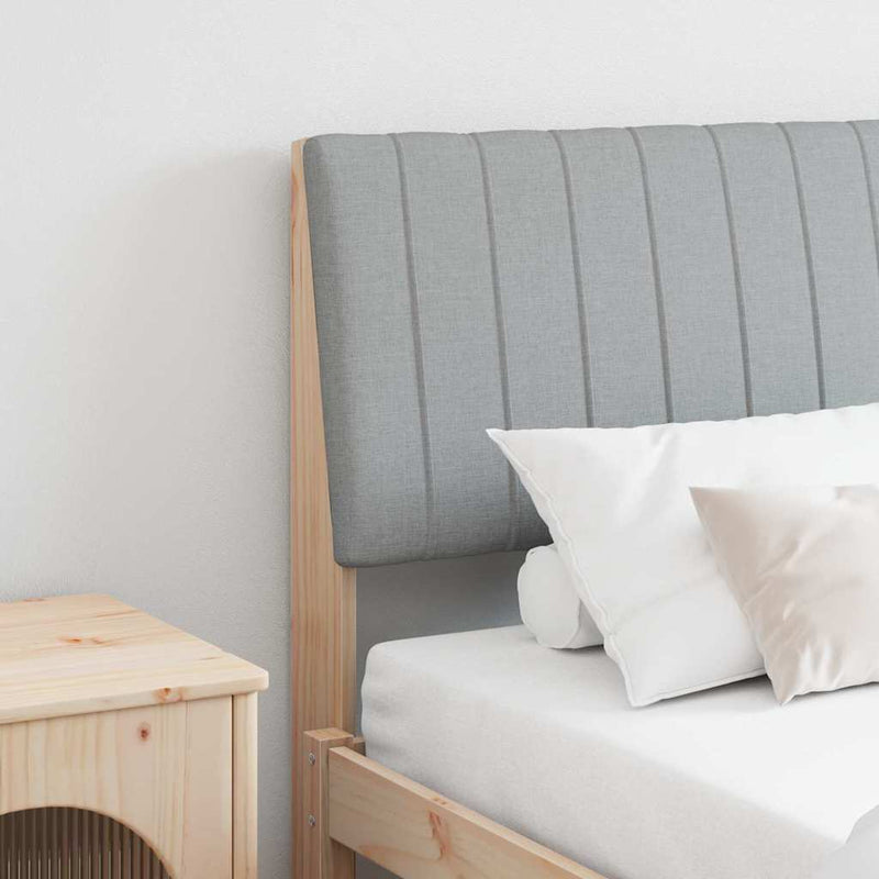 vidaXL Kárpitozott fejtámla Világosszürke 180 cm Tömör fenyőfa