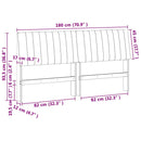 vidaXL Kárpitozott fejtámla Fekete 180 cm Tömör fenyőfa