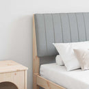 vidaXL Kárpitozott fejtámla Világosszürke 160 cm Tömör fenyőfa