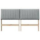 vidaXL Kárpitozott fejtámla Világosszürke 160 cm Tömör fenyőfa