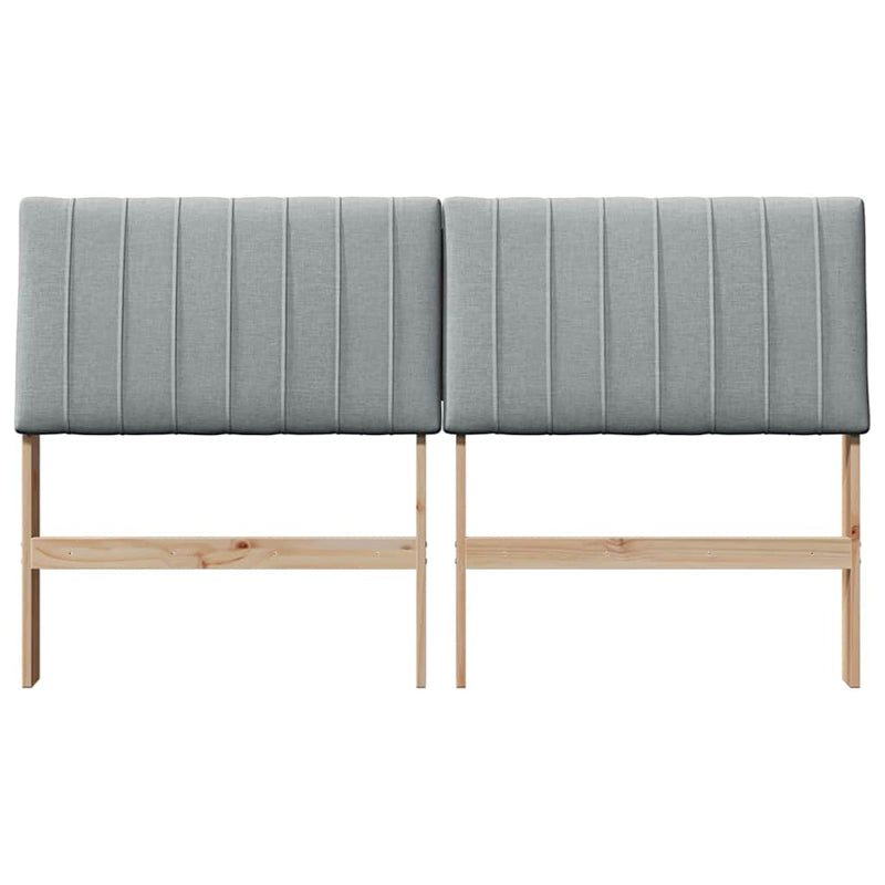 vidaXL Kárpitozott fejtámla Világosszürke 160 cm Tömör fenyőfa