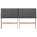 vidaXL Kárpitozott fejtámla Sötétszürke 160 cm Tömör fenyőfa