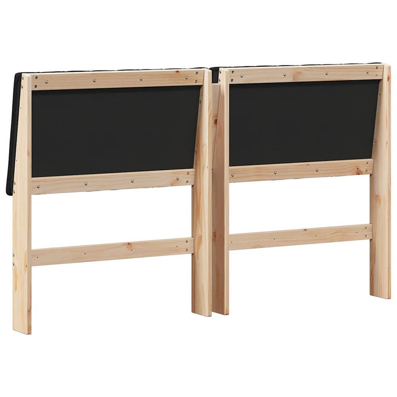 vidaXL Kárpitozott fejtámla Fekete 160 cm Tömör fenyőfa