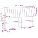 vidaXL Kárpitozott fejtámla Világosszürke 160 cm Tömör fenyőfa