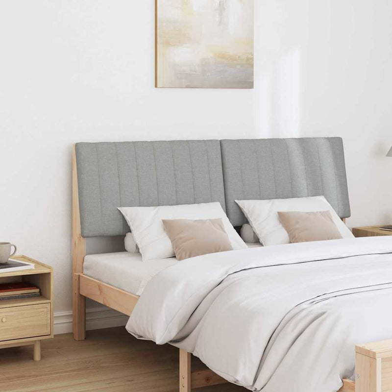 vidaXL Kárpitozott fejtámla Világosszürke 150 cm Tömör fenyőfa