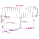 vidaXL Kárpitozott fejtámla Világosszürke 150 cm Tömör fenyőfa