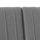 vidaXL Kárpitozott fejtámla Sötétszürke 150 cm Tömör fenyőfa