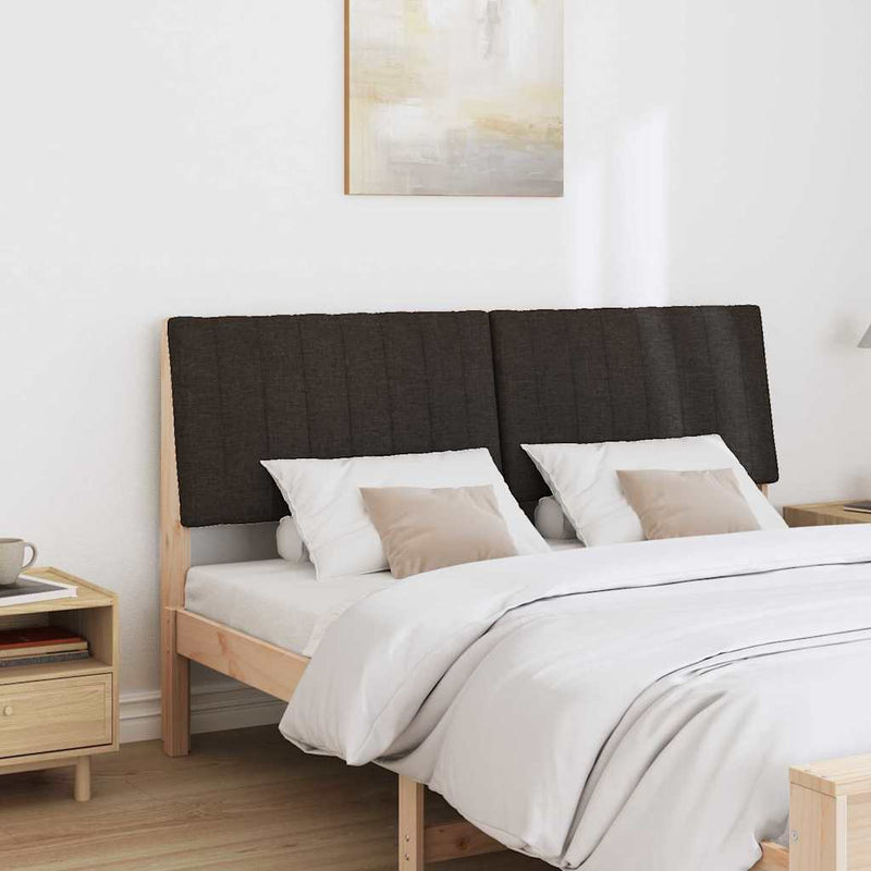 vidaXL Kárpitozott fejtámla Fekete 150 cm Tömör fenyőfa