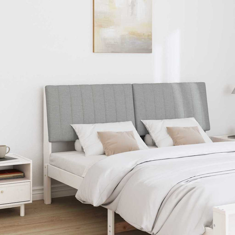 vidaXL Kárpitozott fejtámla Világosszürke 150 cm Tömör fenyőfa