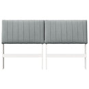 vidaXL Kárpitozott fejtámla Világosszürke 150 cm Tömör fenyőfa