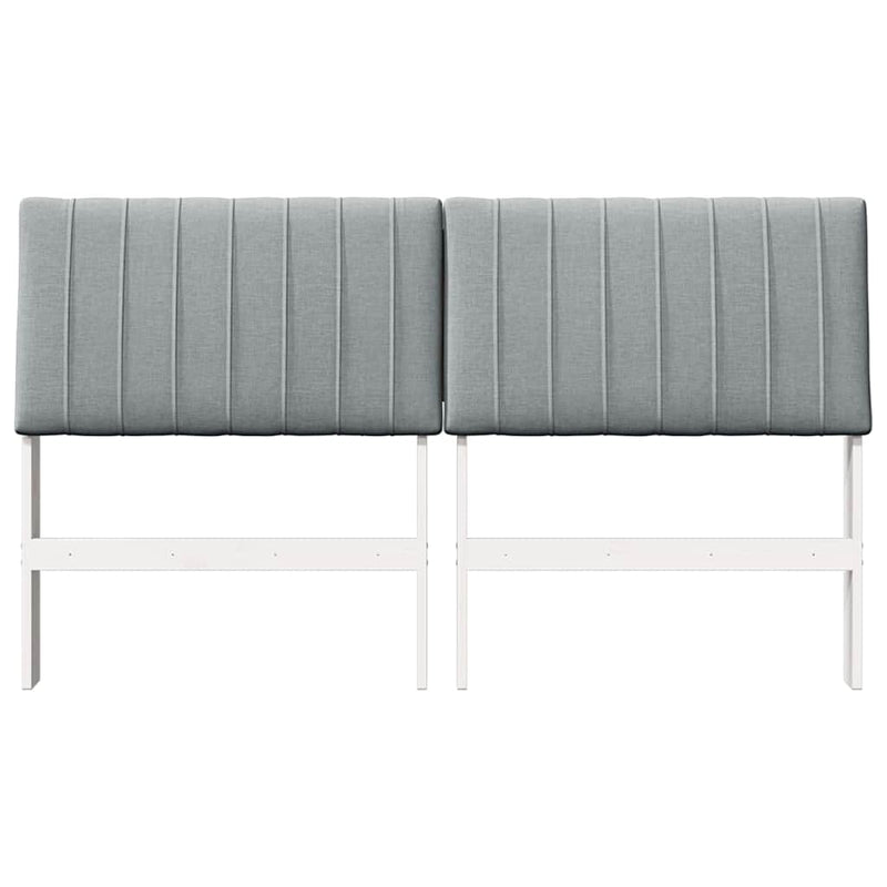 vidaXL Kárpitozott fejtámla Világosszürke 150 cm Tömör fenyőfa