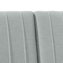 vidaXL Kárpitozott fejtámla Világosszürke 140 cm Tömör fenyőfa