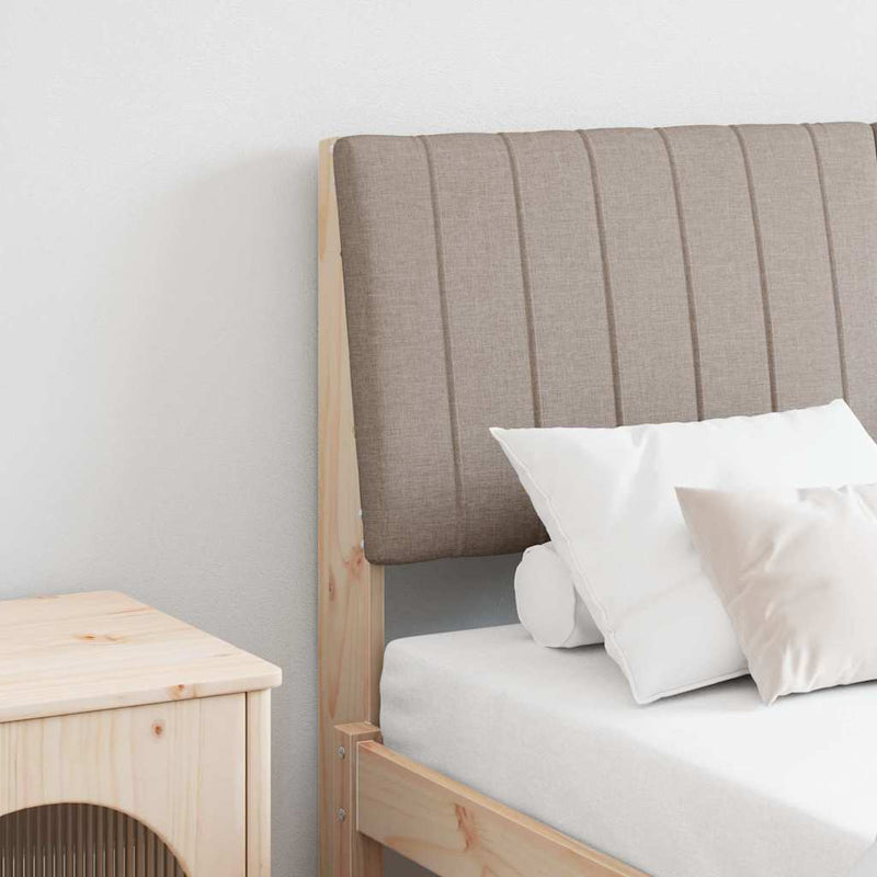 vidaXL Kárpitozott fejtámla Tópszínű 140 cm Tömör fenyőfa