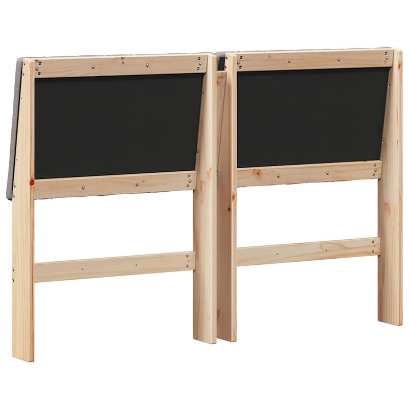 vidaXL Kárpitozott fejtámla Tópszínű 140 cm Tömör fenyőfa