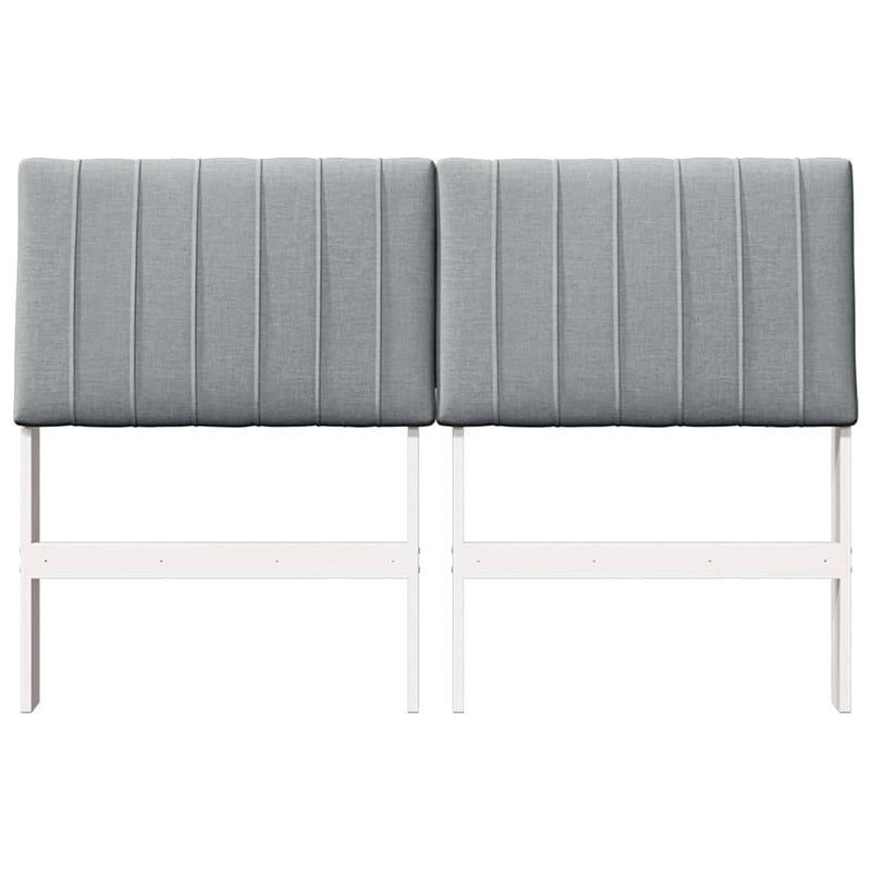 vidaXL Kárpitozott fejtámla Világosszürke 140 cm Tömör fenyőfa