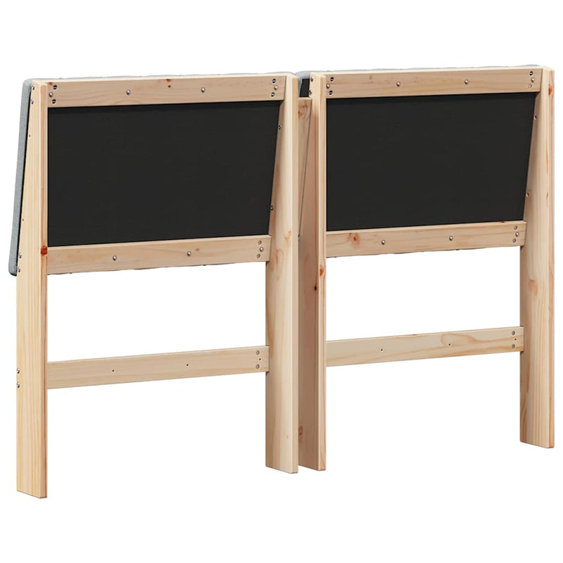 vidaXL Kárpitozott fejtámla Világosszürke 135 cm Tömör fenyőfa