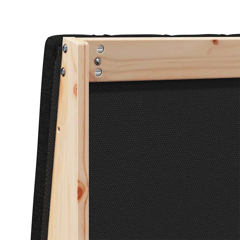 vidaXL Kárpitozott fejtámla Fekete 135 cm Tömör fenyőfa