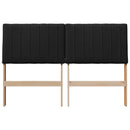 vidaXL Kárpitozott fejtámla Fekete 135 cm Tömör fenyőfa