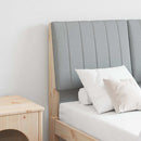 vidaXL Kárpitozott fejtámla Világosszürke 120 cm Tömör fenyőfa