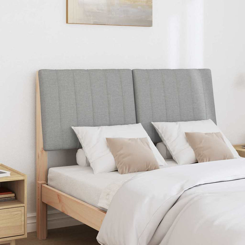 vidaXL Kárpitozott fejtámla Világosszürke 120 cm Tömör fenyőfa