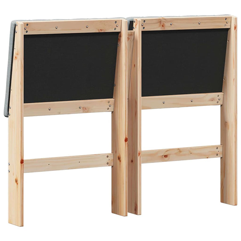 vidaXL Kárpitozott fejtámla Világosszürke 120 cm Tömör fenyőfa