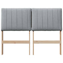 vidaXL Kárpitozott fejtámla Világosszürke 120 cm Tömör fenyőfa