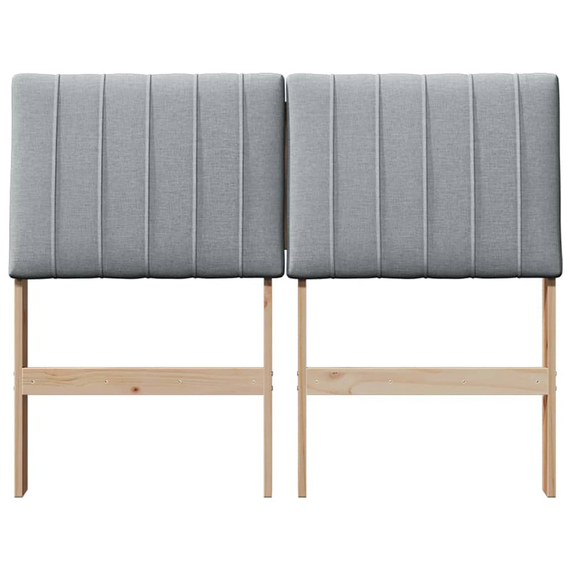 vidaXL Kárpitozott fejtámla Világosszürke 120 cm Tömör fenyőfa
