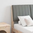 vidaXL Kárpitozott fejtámla Sötétszürke 120 cm Tömör fenyőfa