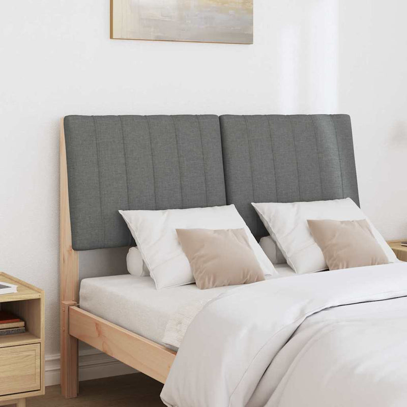 vidaXL Kárpitozott fejtámla Sötétszürke 120 cm Tömör fenyőfa