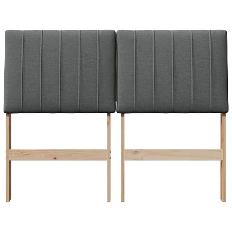 vidaXL Kárpitozott fejtámla Sötétszürke 120 cm Tömör fenyőfa