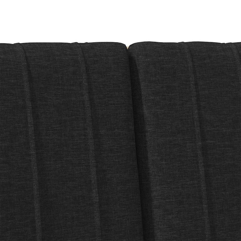 vidaXL Kárpitozott fejtámla Fekete 120 cm Tömör fenyőfa