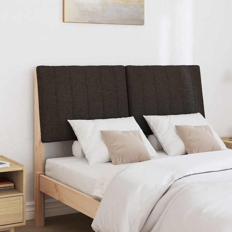 vidaXL Kárpitozott fejtámla Fekete 120 cm Tömör fenyőfa