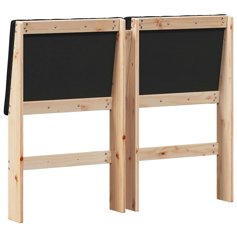 vidaXL Kárpitozott fejtámla Fekete 120 cm Tömör fenyőfa