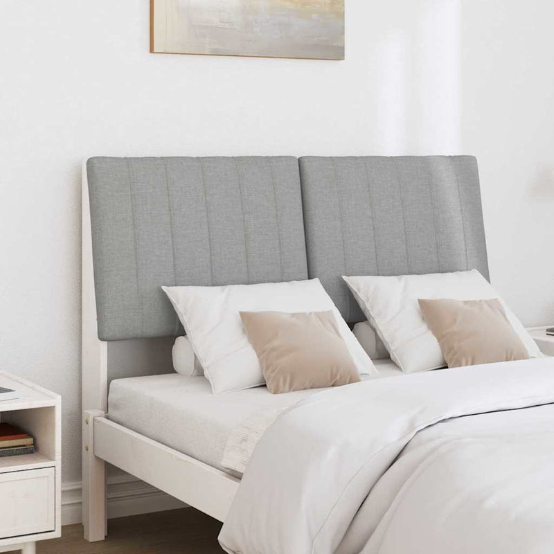 vidaXL Kárpitozott fejtámla Világosszürke 120 cm Tömör fenyőfa