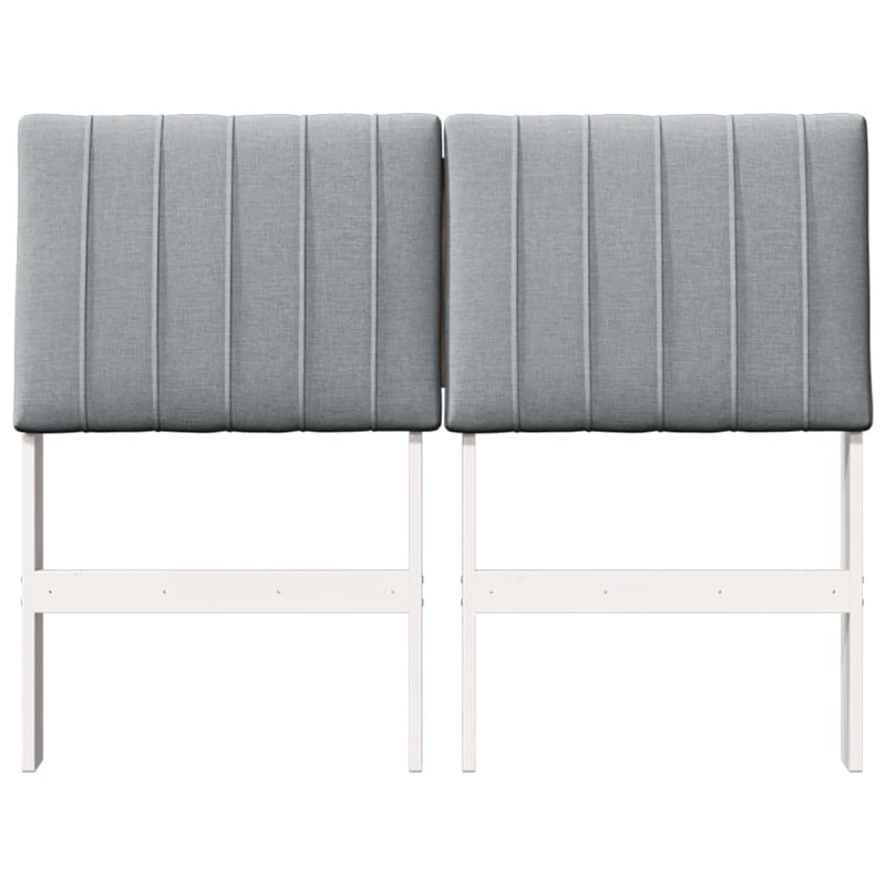 vidaXL Kárpitozott fejtámla Világosszürke 120 cm Tömör fenyőfa