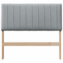 vidaXL Kárpitozott fejtámla Világosszürke 100 cm Tömör fenyőfa