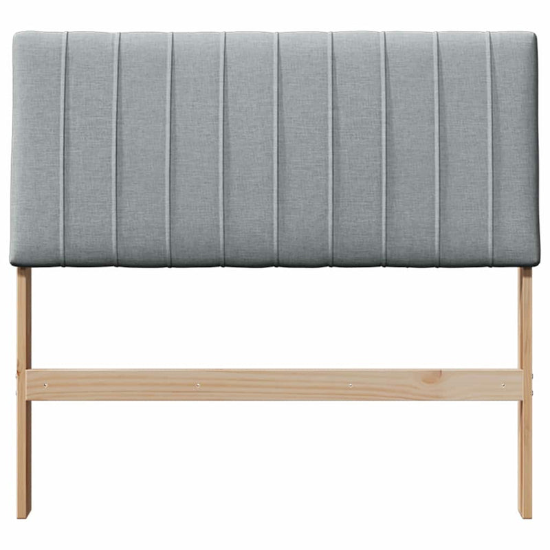 vidaXL Kárpitozott fejtámla Világosszürke 100 cm Tömör fenyőfa