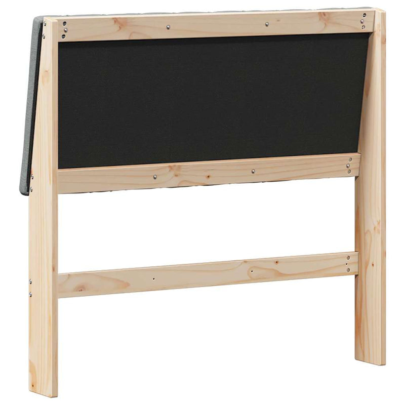 vidaXL Kárpitozott fejtámla Sötétszürke 100 cm Tömör fenyőfa