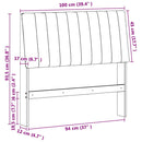 vidaXL Kárpitozott fejtámla Sötétszürke 100 cm Tömör fenyőfa