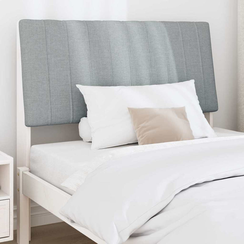 vidaXL Kárpitozott fejtámla Világosszürke 100 cm Tömör fenyőfa