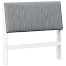 vidaXL Kárpitozott fejtámla Világosszürke 100 cm Tömör fenyőfa