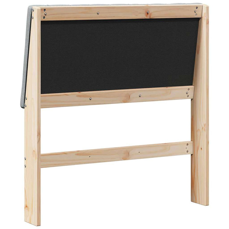 vidaXL Kárpitozott fejtámla Világosszürke 90 cm Tömör fenyőfa