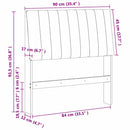 vidaXL Kárpitozott fejtámla Sötétszürke 90 cm Tömör fenyőfa