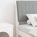 vidaXL Kárpitozott fejtámla Világosszürke 90 cm Tömör fenyőfa