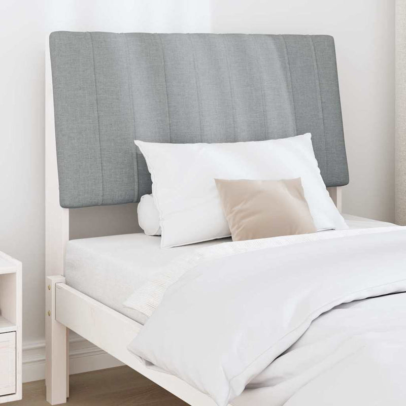 vidaXL Kárpitozott fejtámla Világosszürke 90 cm Tömör fenyőfa